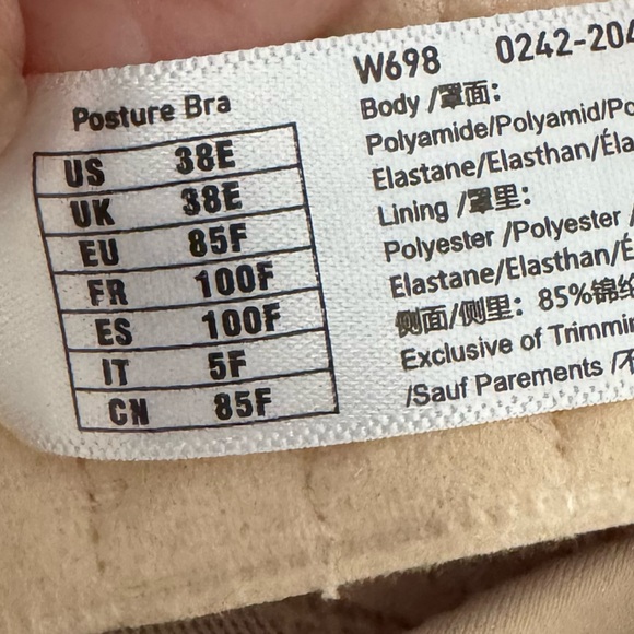 NWT DELIMIRA Front Closure Posture Wireless Back Support Full Coverage Bra, 38 E - Picture 9 of 9